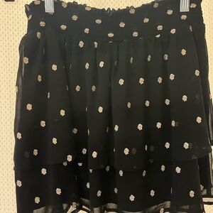 Saltwater LUXE Black Mini Skirt with Cream Dots